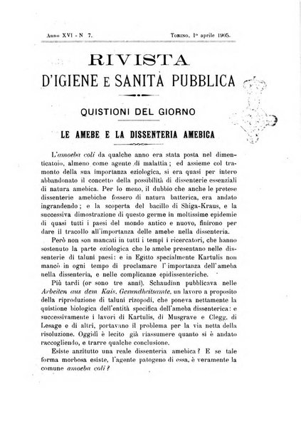 Rivista d'igiene e sanità pubblica con bollettino sanitario-amministrativo compilato sugli atti del Ministero dell'interno