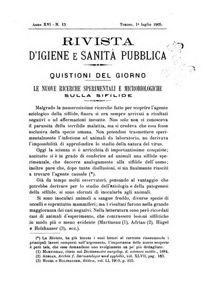 Rivista d'igiene e sanità pubblica con bollettino sanitario-amministrativo compilato sugli atti del Ministero dell'interno