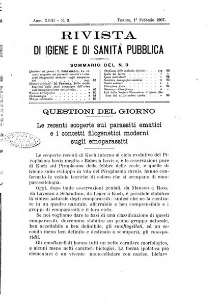 Rivista d'igiene e sanità pubblica con bollettino sanitario-amministrativo compilato sugli atti del Ministero dell'interno