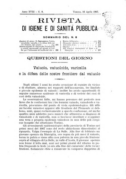 Rivista d'igiene e sanità pubblica con bollettino sanitario-amministrativo compilato sugli atti del Ministero dell'interno