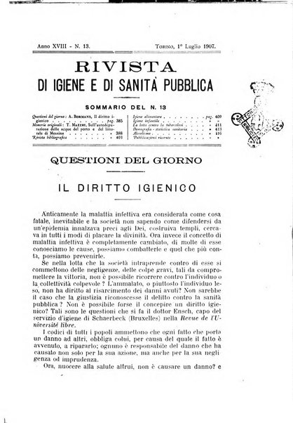 Rivista d'igiene e sanità pubblica con bollettino sanitario-amministrativo compilato sugli atti del Ministero dell'interno