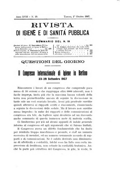 Rivista d'igiene e sanità pubblica con bollettino sanitario-amministrativo compilato sugli atti del Ministero dell'interno