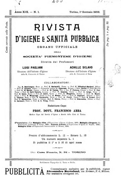 Rivista d'igiene e sanità pubblica con bollettino sanitario-amministrativo compilato sugli atti del Ministero dell'interno