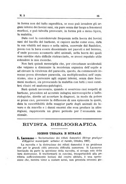 Rivista d'igiene e sanità pubblica con bollettino sanitario-amministrativo compilato sugli atti del Ministero dell'interno