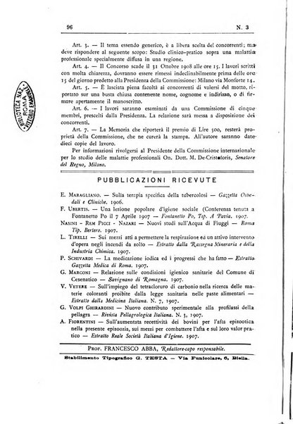 Rivista d'igiene e sanità pubblica con bollettino sanitario-amministrativo compilato sugli atti del Ministero dell'interno