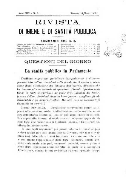 Rivista d'igiene e sanità pubblica con bollettino sanitario-amministrativo compilato sugli atti del Ministero dell'interno