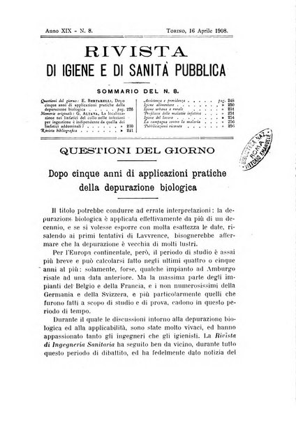 Rivista d'igiene e sanità pubblica con bollettino sanitario-amministrativo compilato sugli atti del Ministero dell'interno