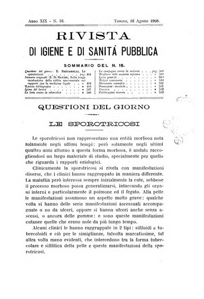 Rivista d'igiene e sanità pubblica con bollettino sanitario-amministrativo compilato sugli atti del Ministero dell'interno