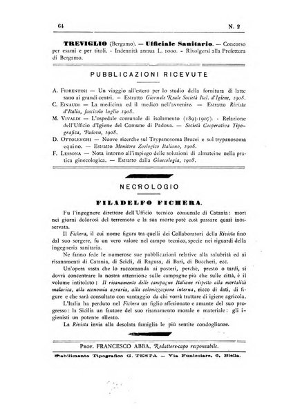 Rivista d'igiene e sanità pubblica con bollettino sanitario-amministrativo compilato sugli atti del Ministero dell'interno