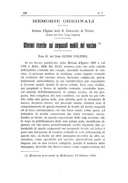 Rivista d'igiene e sanità pubblica con bollettino sanitario-amministrativo compilato sugli atti del Ministero dell'interno