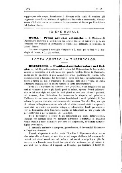 Rivista d'igiene e sanità pubblica con bollettino sanitario-amministrativo compilato sugli atti del Ministero dell'interno