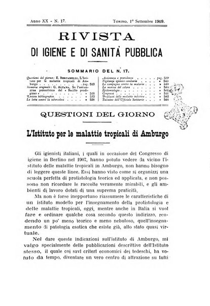 Rivista d'igiene e sanità pubblica con bollettino sanitario-amministrativo compilato sugli atti del Ministero dell'interno