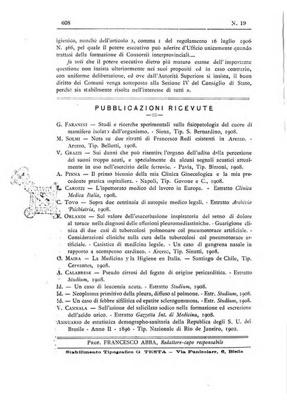 Rivista d'igiene e sanità pubblica con bollettino sanitario-amministrativo compilato sugli atti del Ministero dell'interno