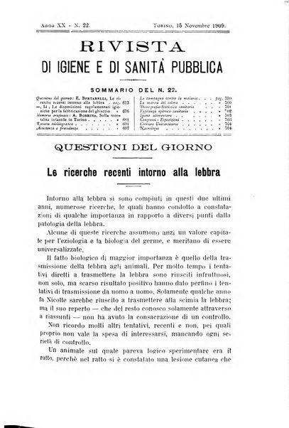 Rivista d'igiene e sanità pubblica con bollettino sanitario-amministrativo compilato sugli atti del Ministero dell'interno