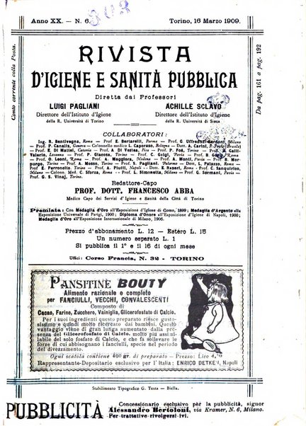 Rivista d'igiene e sanità pubblica con bollettino sanitario-amministrativo compilato sugli atti del Ministero dell'interno