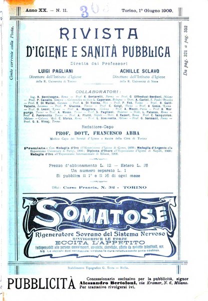 Rivista d'igiene e sanità pubblica con bollettino sanitario-amministrativo compilato sugli atti del Ministero dell'interno