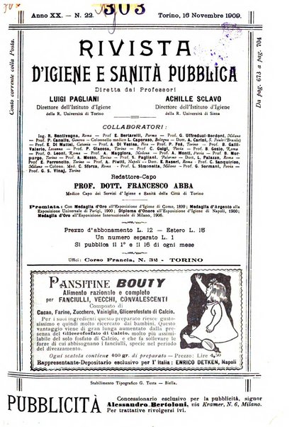 Rivista d'igiene e sanità pubblica con bollettino sanitario-amministrativo compilato sugli atti del Ministero dell'interno