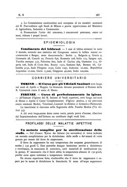 Rivista d'igiene e sanità pubblica con bollettino sanitario-amministrativo compilato sugli atti del Ministero dell'interno