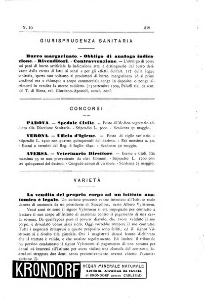 Rivista d'igiene e sanità pubblica con bollettino sanitario-amministrativo compilato sugli atti del Ministero dell'interno