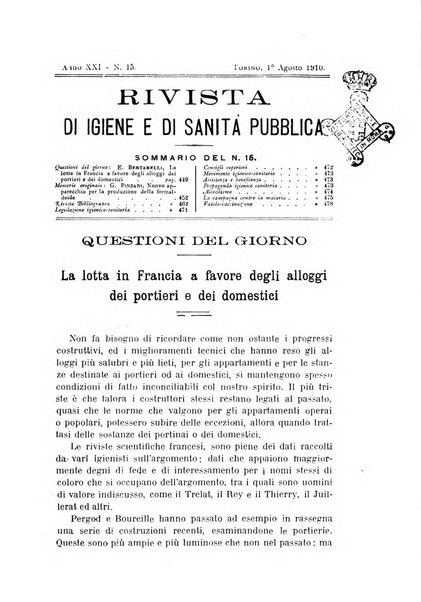 Rivista d'igiene e sanità pubblica con bollettino sanitario-amministrativo compilato sugli atti del Ministero dell'interno