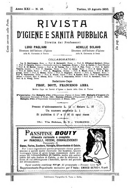 Rivista d'igiene e sanità pubblica con bollettino sanitario-amministrativo compilato sugli atti del Ministero dell'interno