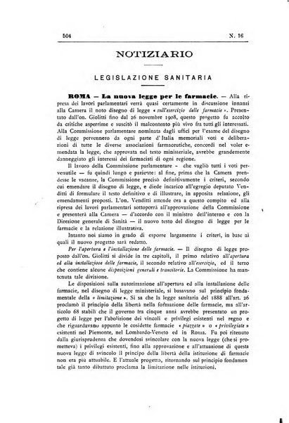 Rivista d'igiene e sanità pubblica con bollettino sanitario-amministrativo compilato sugli atti del Ministero dell'interno