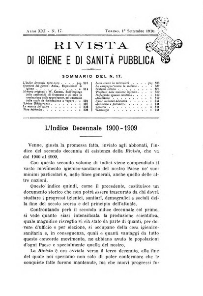 Rivista d'igiene e sanità pubblica con bollettino sanitario-amministrativo compilato sugli atti del Ministero dell'interno