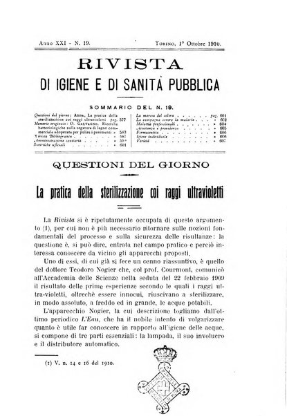 Rivista d'igiene e sanità pubblica con bollettino sanitario-amministrativo compilato sugli atti del Ministero dell'interno