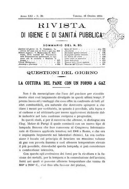 Rivista d'igiene e sanità pubblica con bollettino sanitario-amministrativo compilato sugli atti del Ministero dell'interno