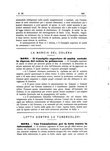 Rivista d'igiene e sanità pubblica con bollettino sanitario-amministrativo compilato sugli atti del Ministero dell'interno