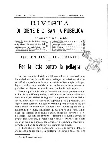 Rivista d'igiene e sanità pubblica con bollettino sanitario-amministrativo compilato sugli atti del Ministero dell'interno