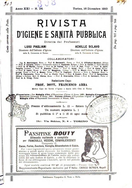 Rivista d'igiene e sanità pubblica con bollettino sanitario-amministrativo compilato sugli atti del Ministero dell'interno