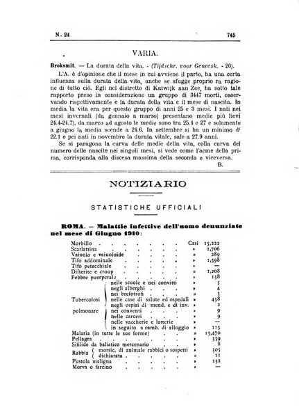 Rivista d'igiene e sanità pubblica con bollettino sanitario-amministrativo compilato sugli atti del Ministero dell'interno