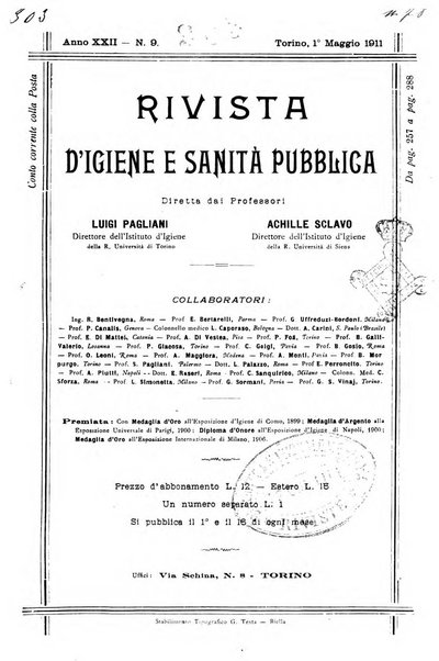 Rivista d'igiene e sanità pubblica con bollettino sanitario-amministrativo compilato sugli atti del Ministero dell'interno