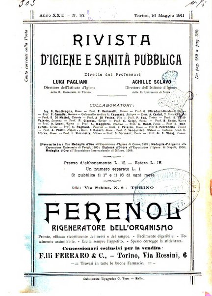 Rivista d'igiene e sanità pubblica con bollettino sanitario-amministrativo compilato sugli atti del Ministero dell'interno