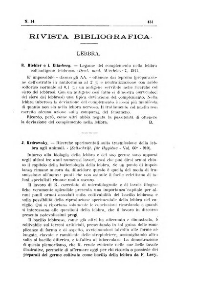 Rivista d'igiene e sanità pubblica con bollettino sanitario-amministrativo compilato sugli atti del Ministero dell'interno