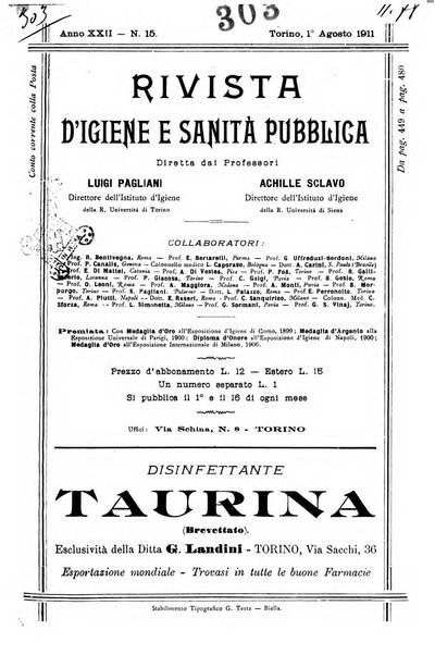 Rivista d'igiene e sanità pubblica con bollettino sanitario-amministrativo compilato sugli atti del Ministero dell'interno