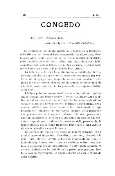 Rivista d'igiene e sanità pubblica con bollettino sanitario-amministrativo compilato sugli atti del Ministero dell'interno