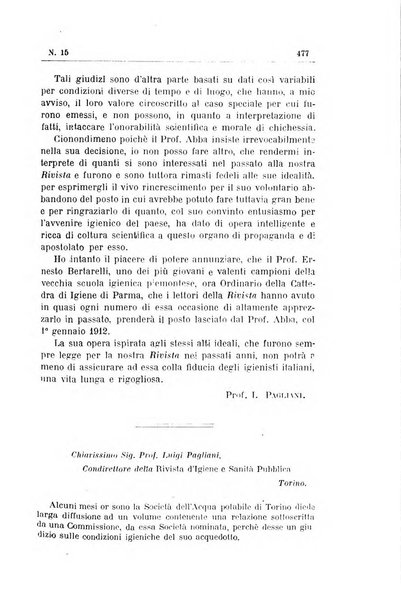 Rivista d'igiene e sanità pubblica con bollettino sanitario-amministrativo compilato sugli atti del Ministero dell'interno