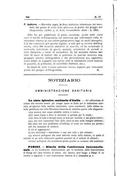 Rivista d'igiene e sanità pubblica con bollettino sanitario-amministrativo compilato sugli atti del Ministero dell'interno