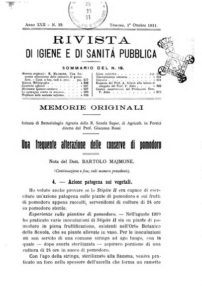 Rivista d'igiene e sanità pubblica con bollettino sanitario-amministrativo compilato sugli atti del Ministero dell'interno