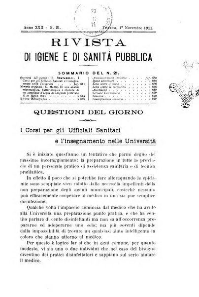 Rivista d'igiene e sanità pubblica con bollettino sanitario-amministrativo compilato sugli atti del Ministero dell'interno