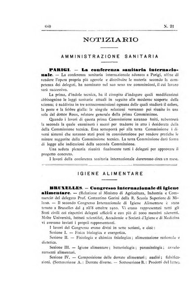 Rivista d'igiene e sanità pubblica con bollettino sanitario-amministrativo compilato sugli atti del Ministero dell'interno