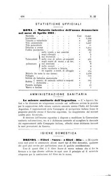 Rivista d'igiene e sanità pubblica con bollettino sanitario-amministrativo compilato sugli atti del Ministero dell'interno