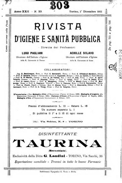 Rivista d'igiene e sanità pubblica con bollettino sanitario-amministrativo compilato sugli atti del Ministero dell'interno