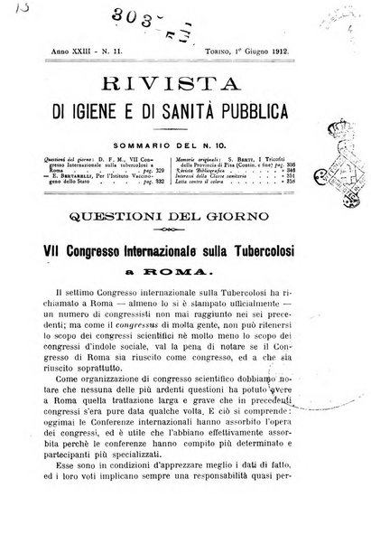 Rivista d'igiene e sanità pubblica con bollettino sanitario-amministrativo compilato sugli atti del Ministero dell'interno