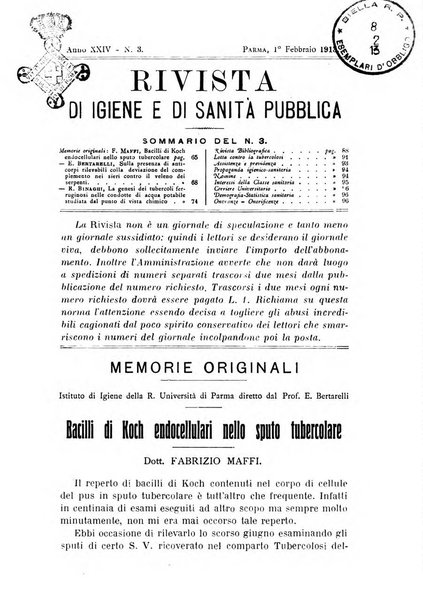 Rivista d'igiene e sanità pubblica con bollettino sanitario-amministrativo compilato sugli atti del Ministero dell'interno