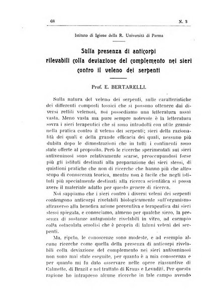 Rivista d'igiene e sanità pubblica con bollettino sanitario-amministrativo compilato sugli atti del Ministero dell'interno