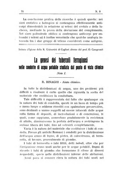 Rivista d'igiene e sanità pubblica con bollettino sanitario-amministrativo compilato sugli atti del Ministero dell'interno