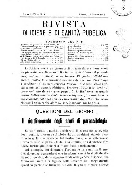 Rivista d'igiene e sanità pubblica con bollettino sanitario-amministrativo compilato sugli atti del Ministero dell'interno